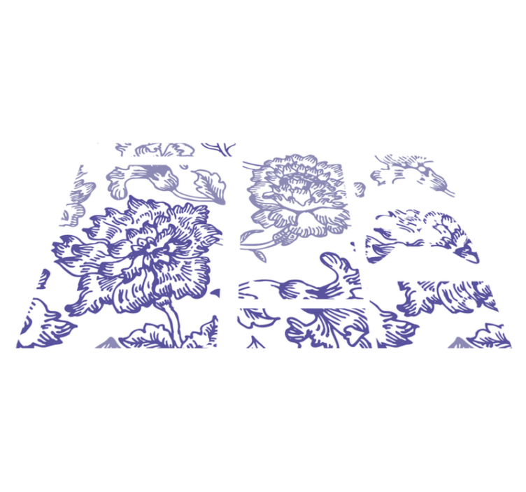 Tapis vinyle plantes motif floral violet doux - TenStickers