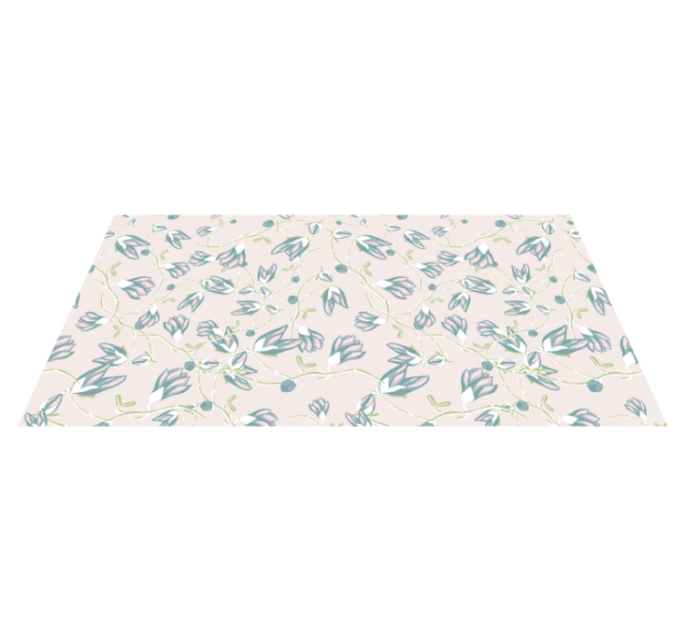 Tapis vinyle plantes motif feuilles et fleurs - TenStickers