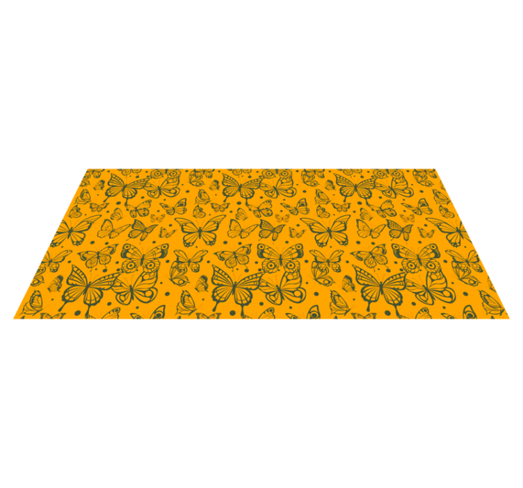 Tapis vinyle plantes fond de plantes papillons - TenStickers