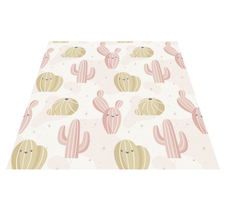 Tapis vinyle plantes motif cactus mignon - TenStickers