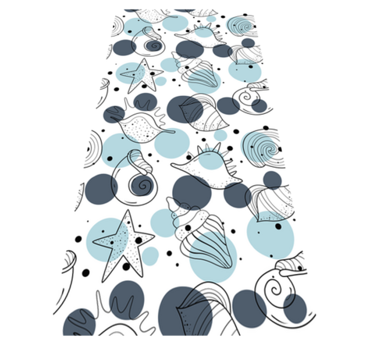Tapis vinyle plantes motifs coquillages élégants - TenStickers