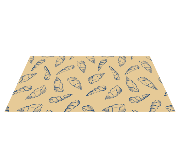 Tapis vinyle plantes motif coquillage composition - TenStickers