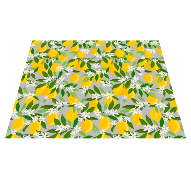 Tapis vinyle plantes motif fleurs de citron - TenStickers