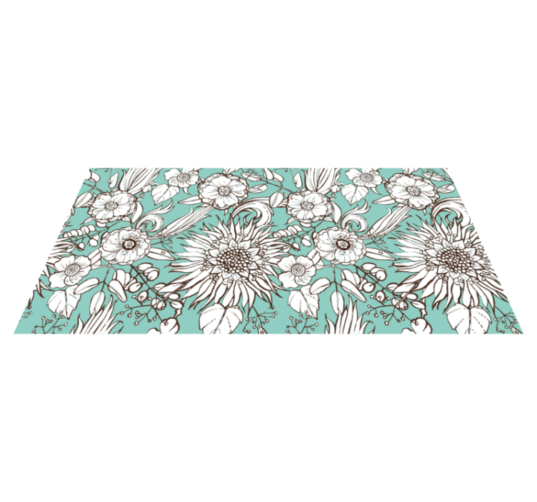 Tapis vinyle plantes collection motifs floraux - TenStickers