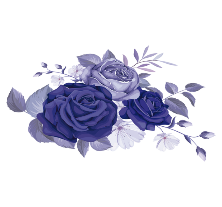 Tapis vinyle plantes roses violettes élégantes - TenStickers