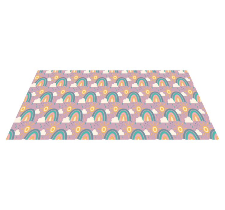 Tapis vinyle plantes arc-en-ciel coloré et ludique - TenStickers