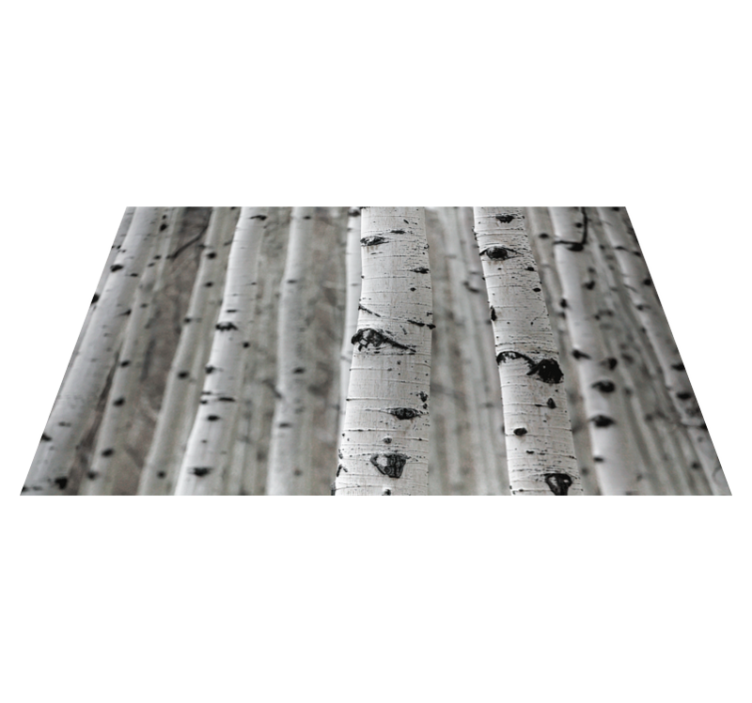 Tapis vinyle plantes scène de forêt de bouleaux - TenStickers