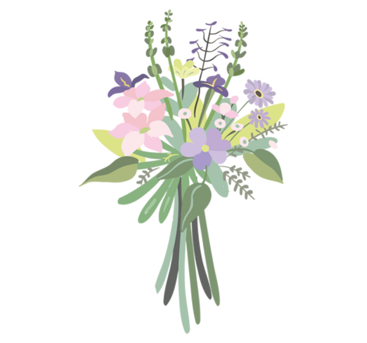 Tapis vinyle plantes bouquet floral coloré - TenStickers