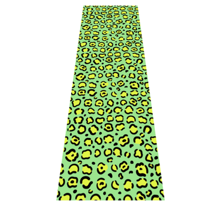 Tapis vinyle motif animal léopard coloré sur pistache - TenStickers