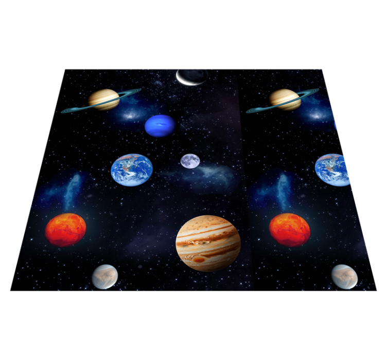 Tapis vinyle étoile cosmos espace planètes - TenStickers