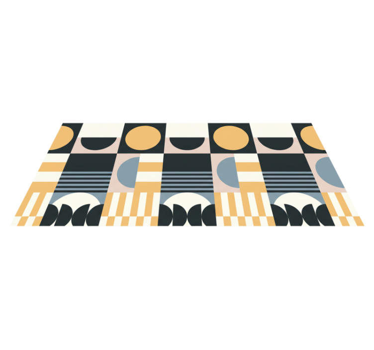 Tapis vinyle salon motif moderne abstrait - TenStickers