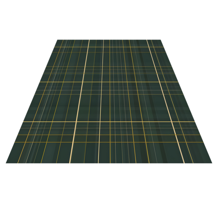 Tapis vinyle géométrique motif écossais vert foncé - TenStickers