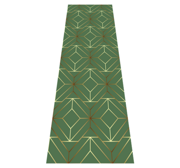 Tapis vinyle géométrique carrés verts métalliques dorés - TenStickers