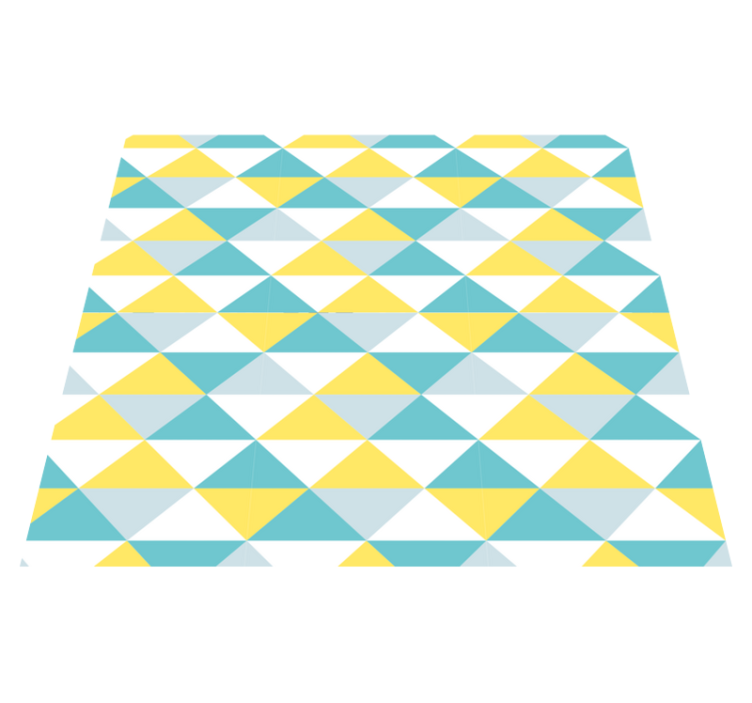 Tapis vinyle géométrique jaune et bleu - TenStickers