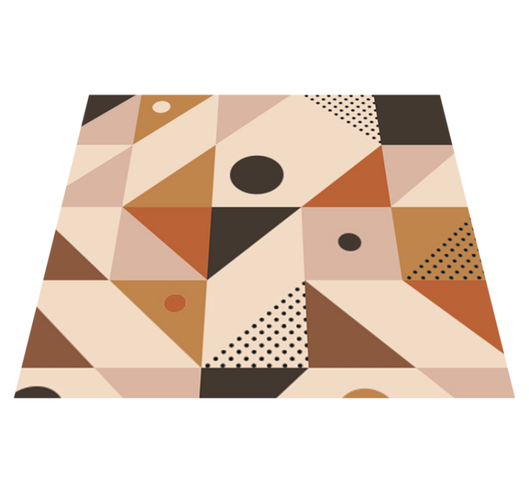 Tapis vinyle géométrique patchwork marron - TenStickers