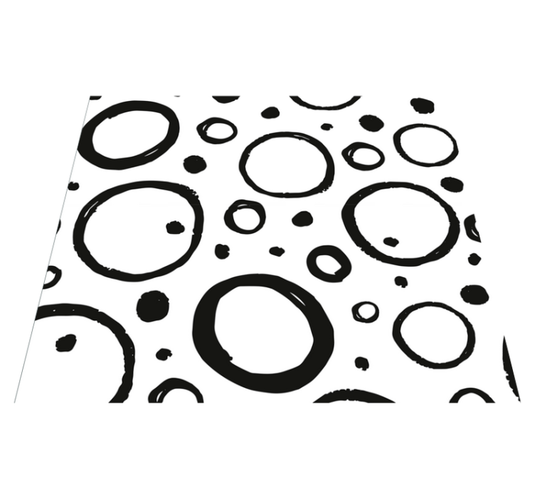 Tapis vinyle géométrique design circulaire noir et blanc - TenStickers