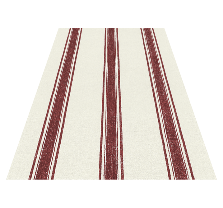 Tapis vinyle géométrique lignes verticales rouges - TenStickers