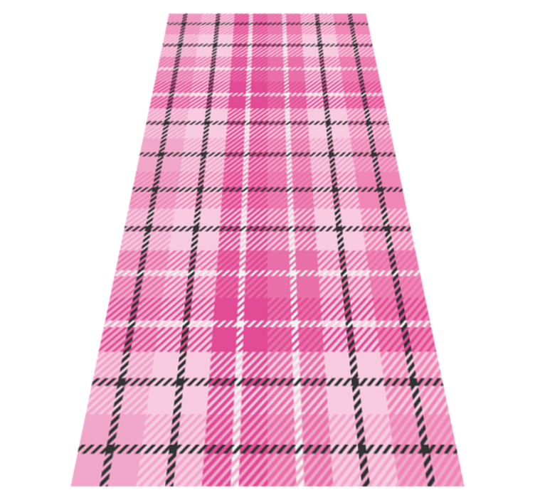 Tapis vinyle géométrique tartan rose et noir - TenStickers