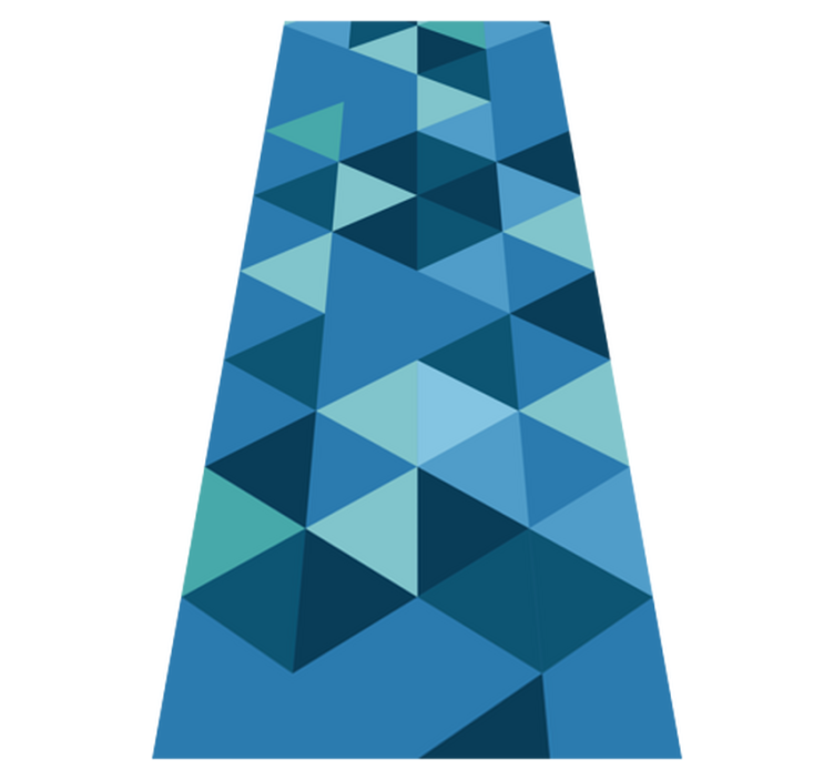 Tapis vinyle géométrique carrés géométriques bleus - TenStickers
