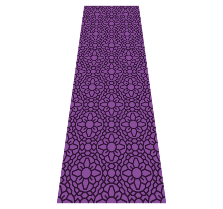 Tapis vinyle géométrique fleurs circulaires violettes - TenStickers