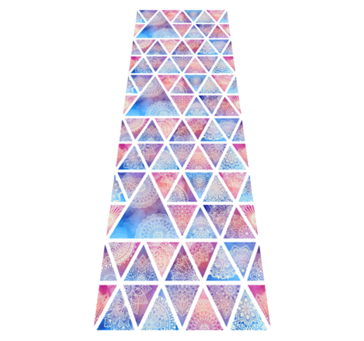 Tapis vinyle géométrique triangles floraux ethniques - TenStickers