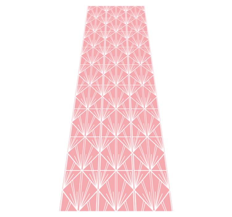 Tapis vinyle géométrique motif déco moderne rose et blanc - TenStickers