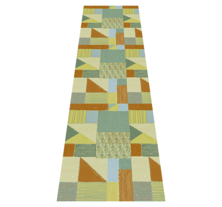 Tapis vinyle géométrique design triangles colorés - TenStickers