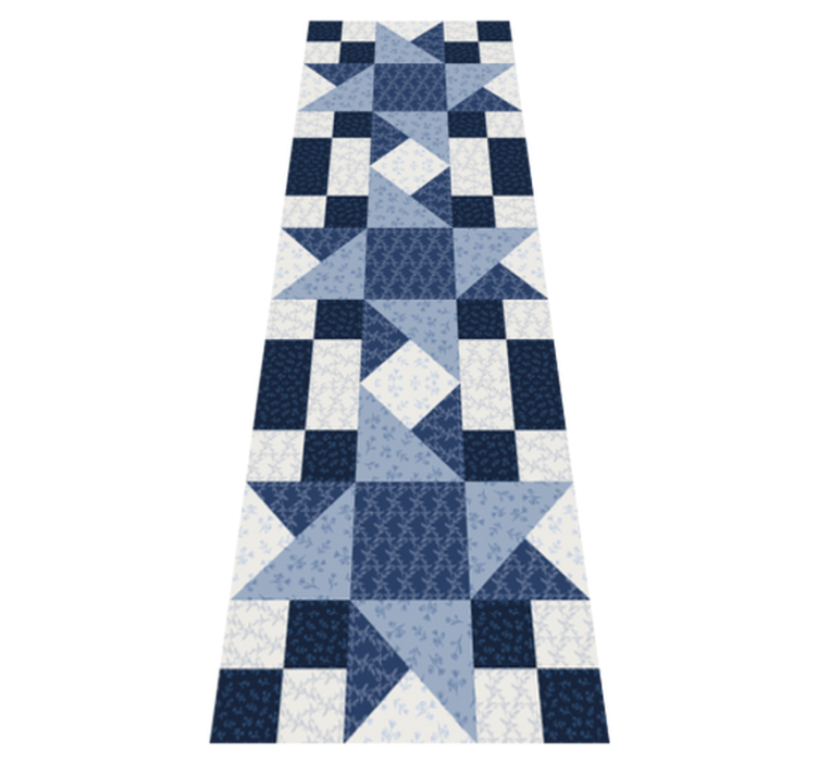 Tapis vinyle géométrique design triangle étoile bleue - TenStickers