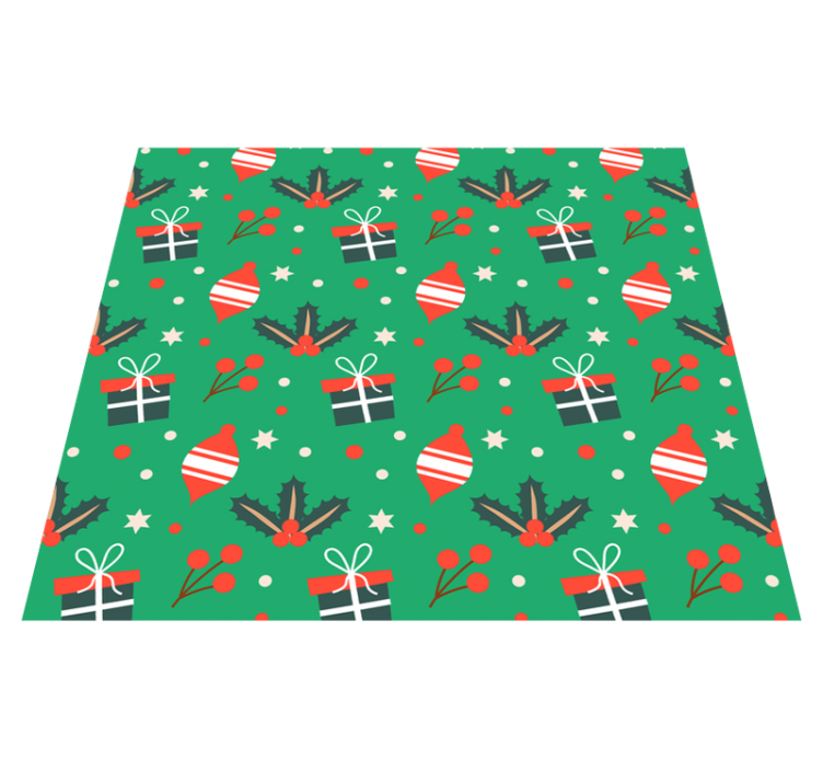 Tapis vinyle noël motif bonbons verts - TenStickers