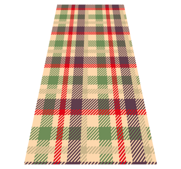 Tapis vinyle noël tartan rouge et vert - TenStickers
