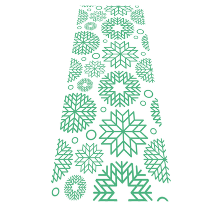 Tapis vinyle noël flocons de neige verts variés - TenStickers