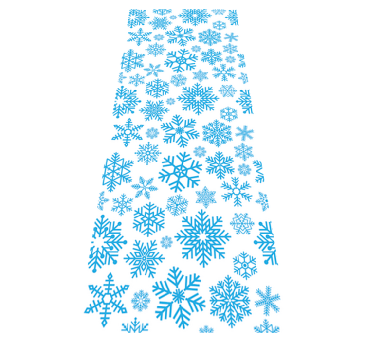 Tapis vinyle noël flocons de neige bleus variés - TenStickers