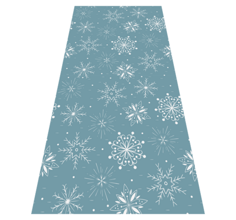 Tapis vinyle noël flocons blancs et bleus décoratifs - TenStickers