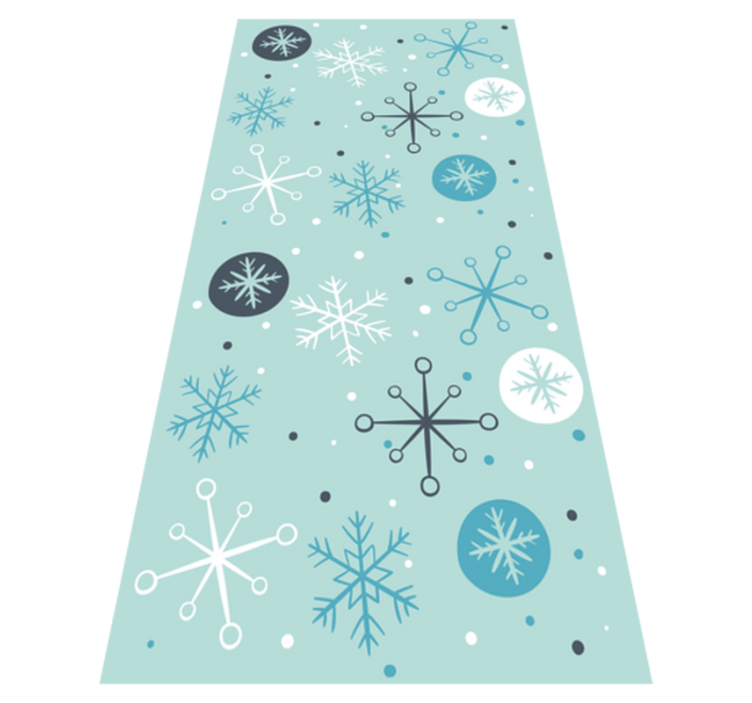 Tapis vinyle noël flocons décoratifs bleus et blancs - TenStickers