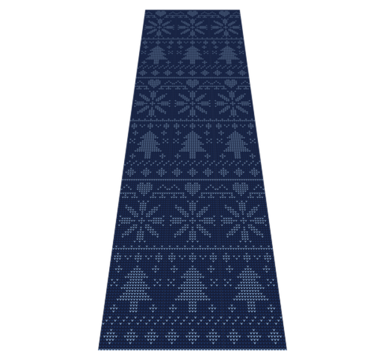 Tapis vinyle noël motif tricot bleu marine - TenStickers