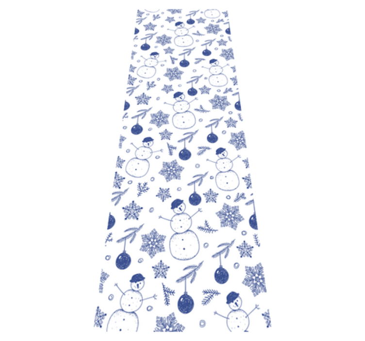 Tapis vinyle noël motif hivernal bleu dessiné à la main - TenStickers