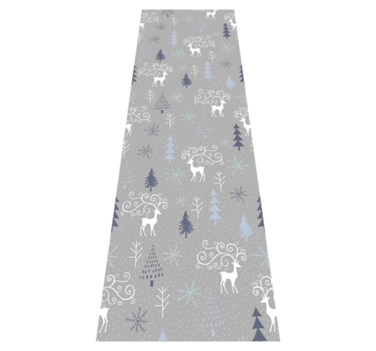 Tapis vinyle noël motif rennes et sapins blancs - TenStickers