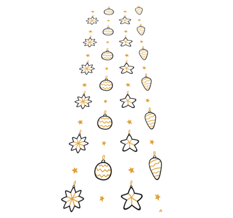 Tapis vinyle noël motif étoiles géométriques blanches - TenStickers