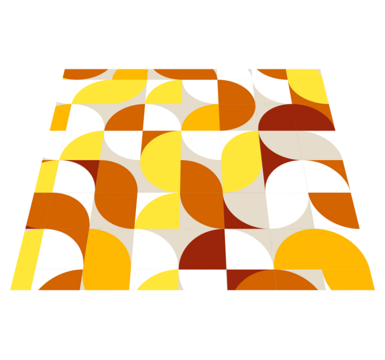 Tapis vinyle chambre style vintage orange et jaune - TenStickers