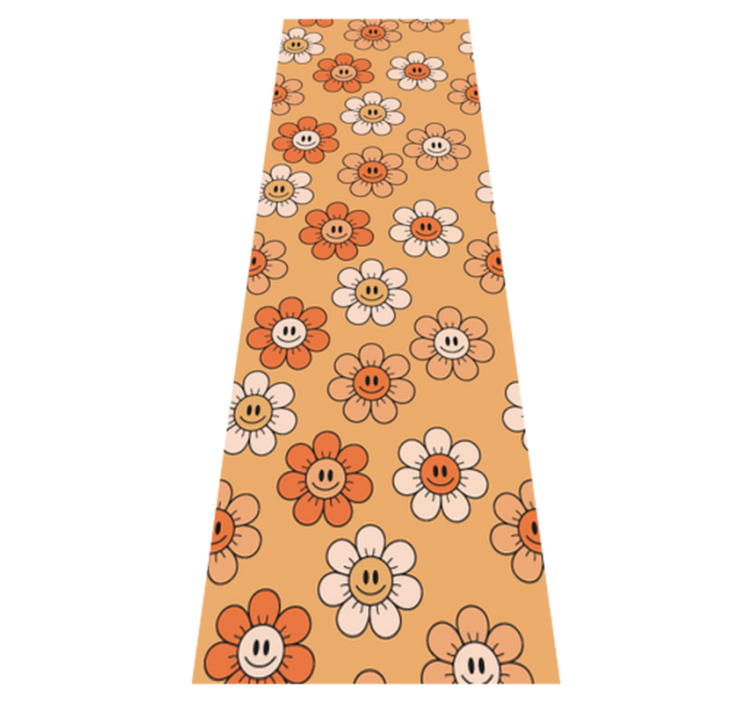Tapis vinyle chambre visages souriants orange - TenStickers