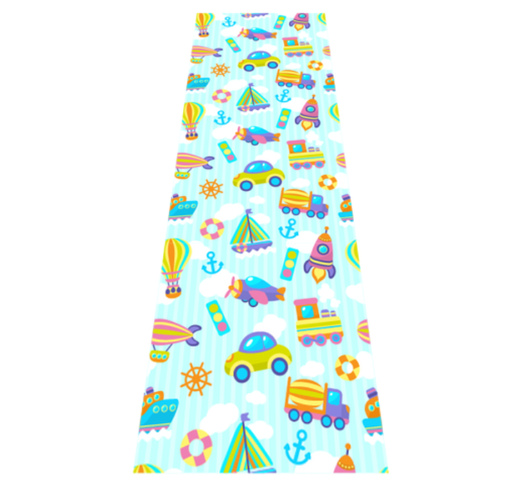 Tapis vinyle chambre design mignon de voitures - TenStickers