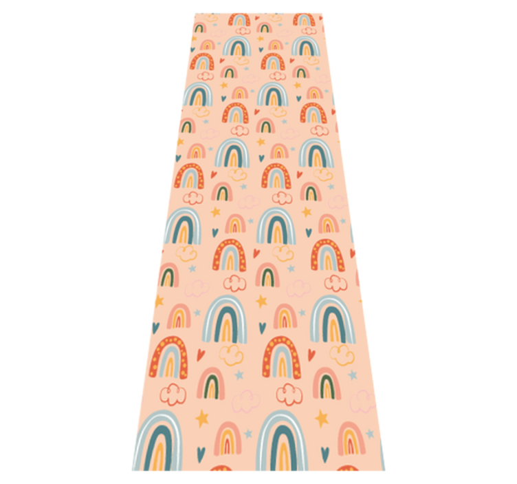 Tapis vinyle chambre motif enfants arc-en-ciel clair - TenStickers