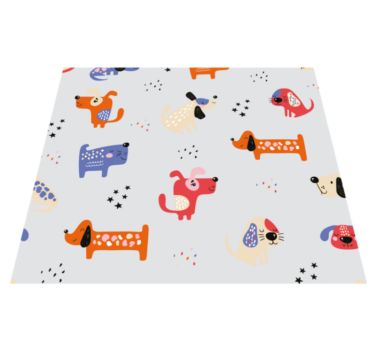 Tapis vinyle chambre chiens illustrés - TenStickers