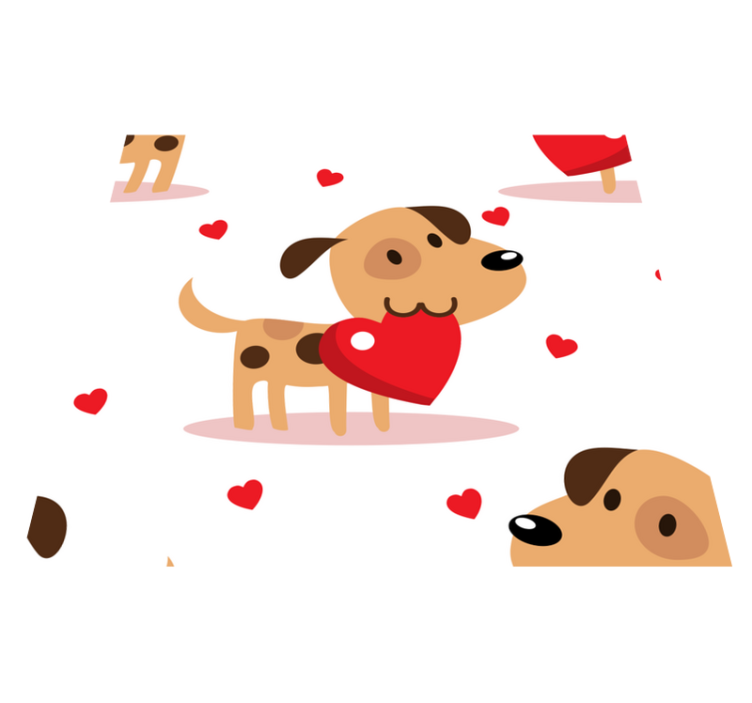 Tapis vinyle chambre chiens rouges - TenStickers