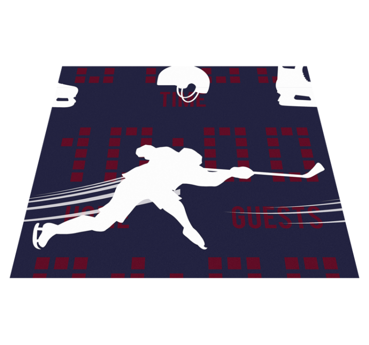 Tapis vinyle chambre joueur de hockey - TenStickers