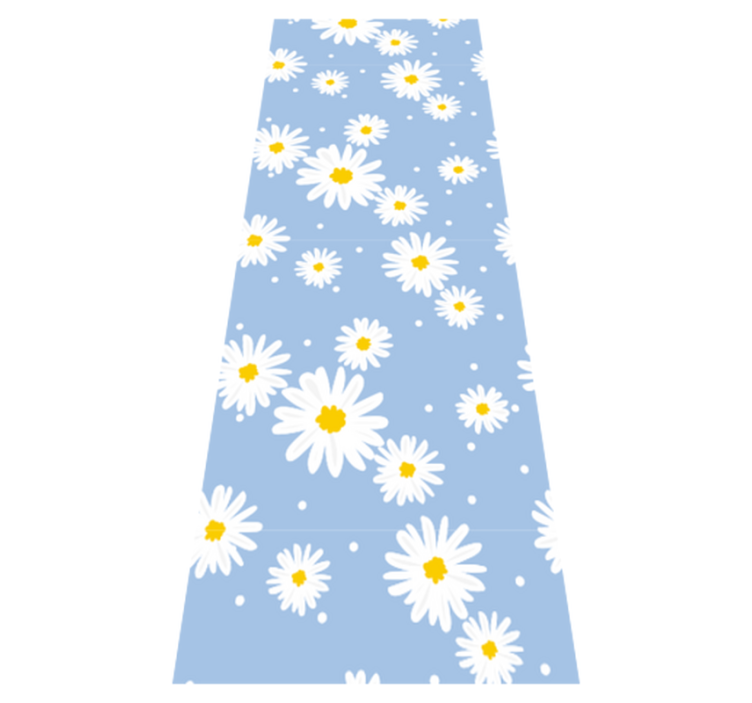 Tapis vinyle chambre fleurs blanches fond bleu - TenStickers