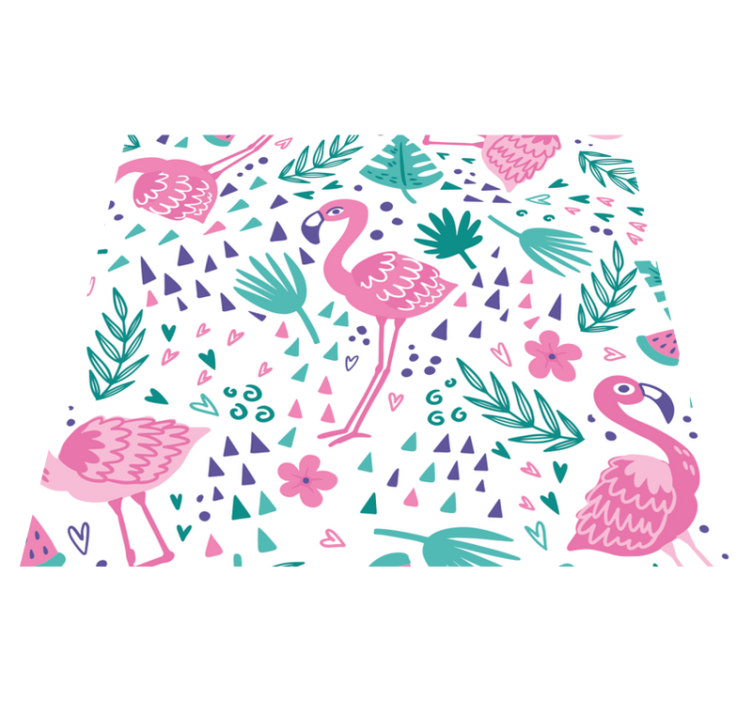 Tapis vinyle chambre motif flamant rose - TenStickers