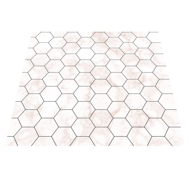 Tapis vinyle chambre carreaux hexagonaux marbre - TenStickers