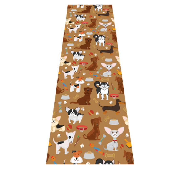 Tapis vinyle chambre motif de différents chiens mignons - TenStickers