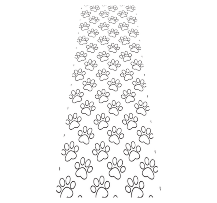 Tapis vinyle chambre empreintes de pattes noir et blanc - TenStickers